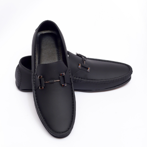 Easy Black Loafer For Mens With Smart Buckle