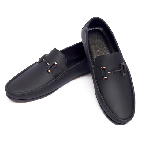 Easy Black Loafer For Mens With Smart Buckle